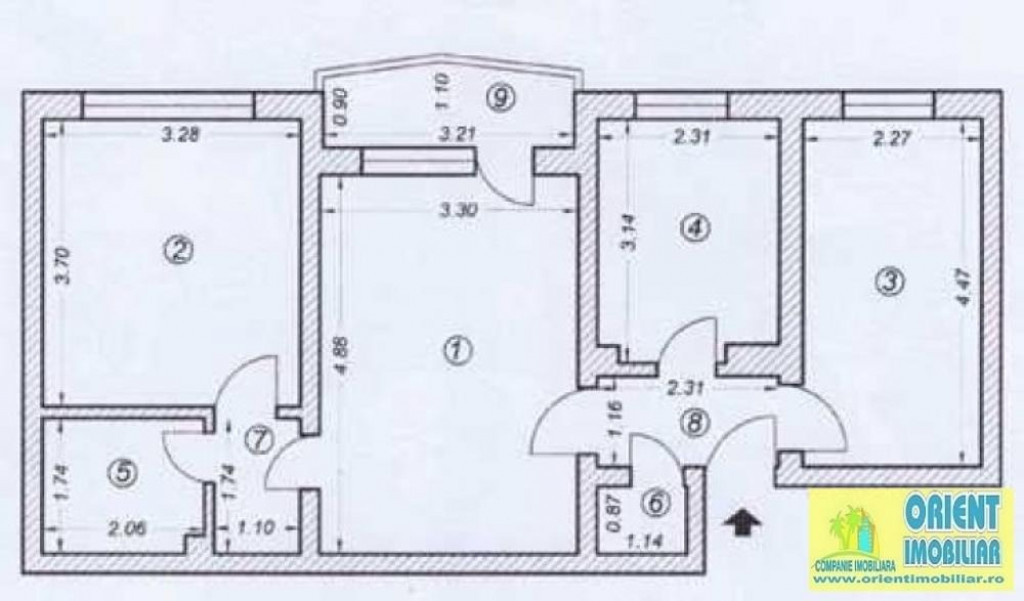 Tomis 3, apartament 3 camere, etaj 3, vanzari Constanta
