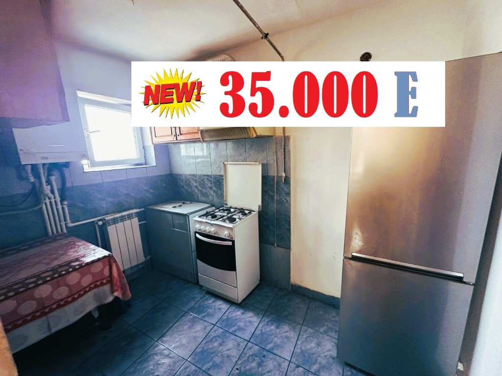 Apartament 2 camere cu centrala pe gaz / 35000 EURO