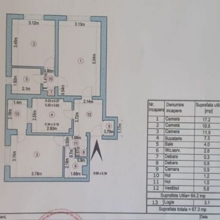 Apartament 3 camere sector 2 Rascoala 1907