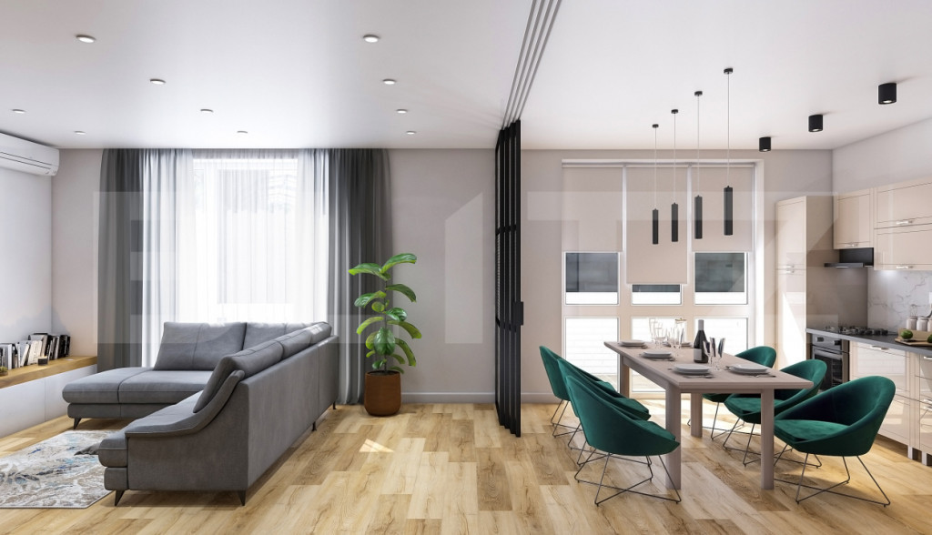 Apartament 2 camere, living cu bucătărie open space, balco