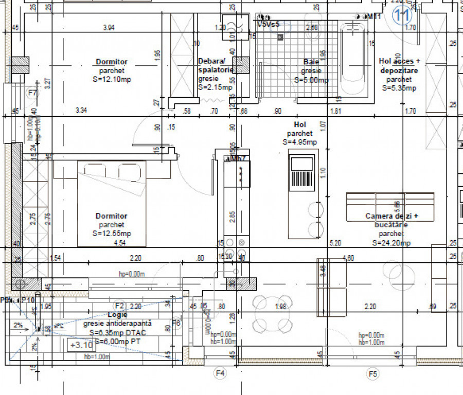 Apartament 3 camere, 66.30mp, et 2, lift, parcare, privelist