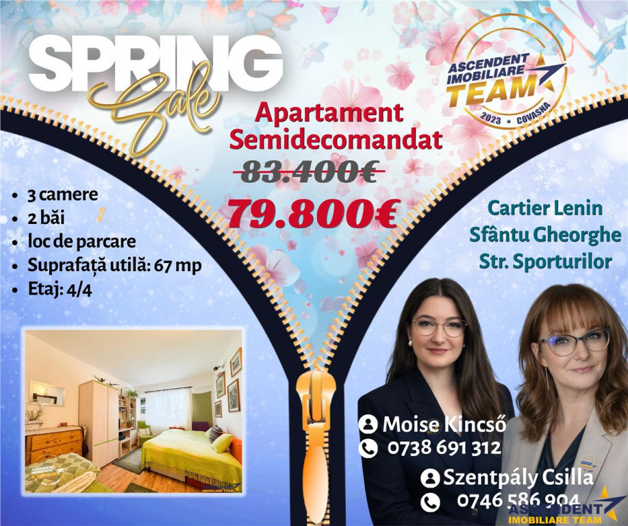 FILMTUR 3D!! Apartament cu 3 camere luminos, loc parcare, zo