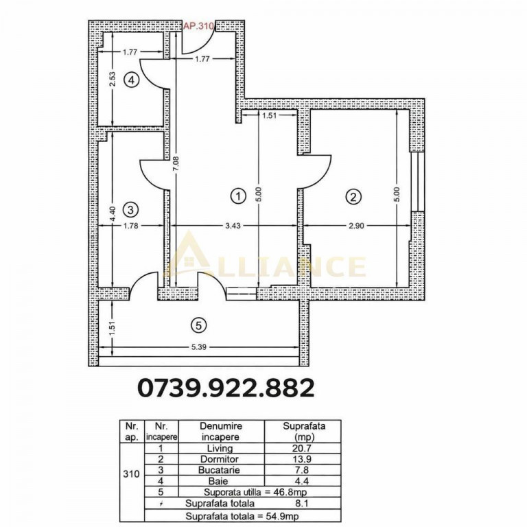 NOU apartament 2 camere gata de mutare