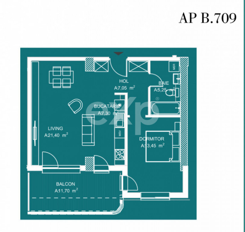 Apartament 2 camere My Place North Faza 2