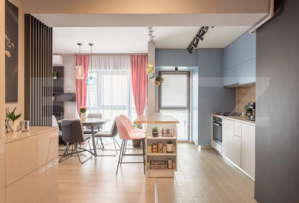 Apartament 2 camere, living cu bucătărie open space, balco