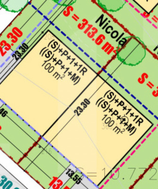 Teren 627 mp pentru 2 case individuale – PUZ aprobat, zon?