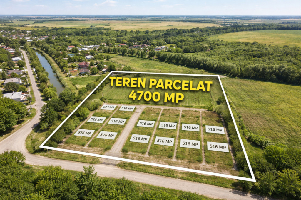 Teren intravilan 4.700 mp parcelat in loturi de 500 mp lâng