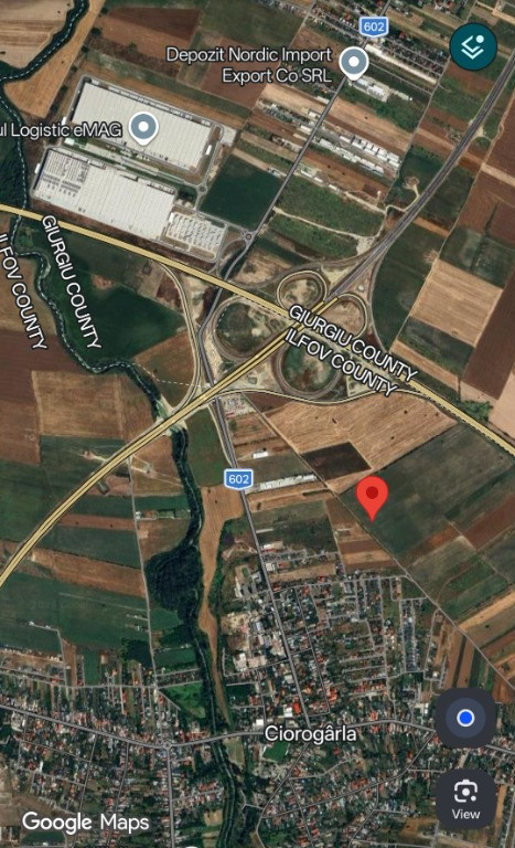 Vand 5000mp teren intravilan 800m intersectia AUTOSTRAZILOR A0 A1