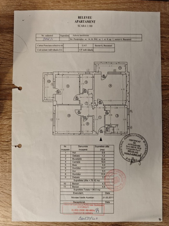 Proprietar – Apartament 3 camere decomandat, 1990, 86 mp, Apusului