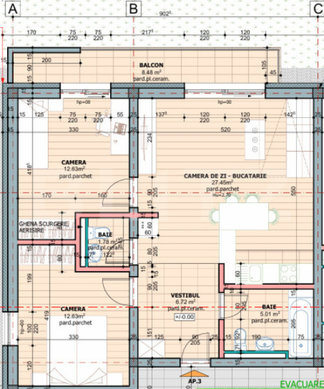 Apartament cu 3 Camere, zona Tudor