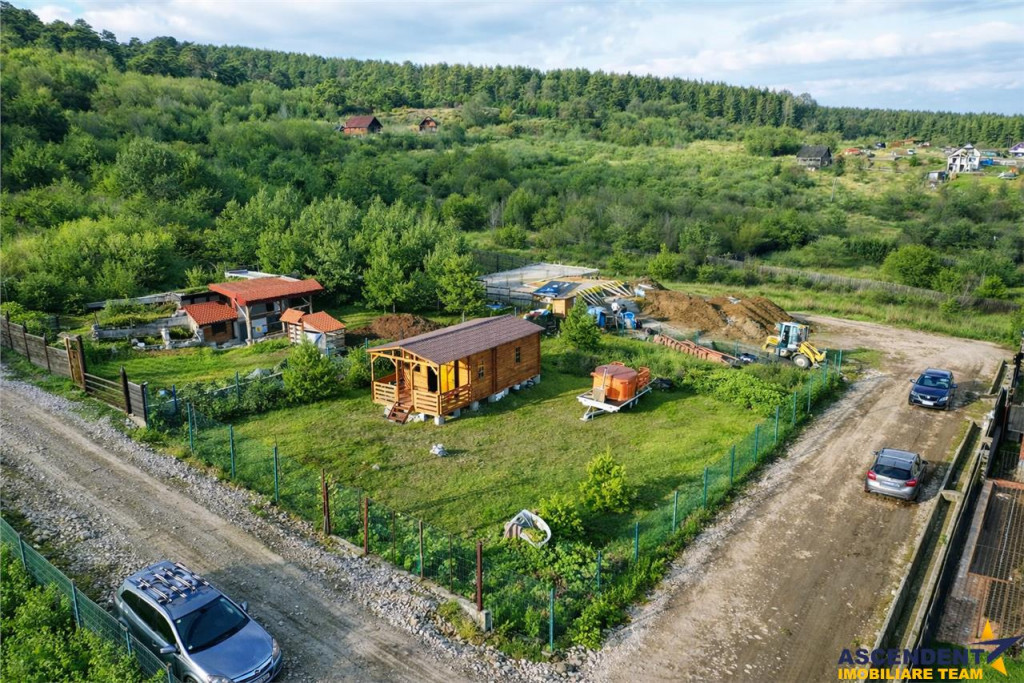 Teren intravilan 520 mp cu casuta din lemn,zona linistita,ap