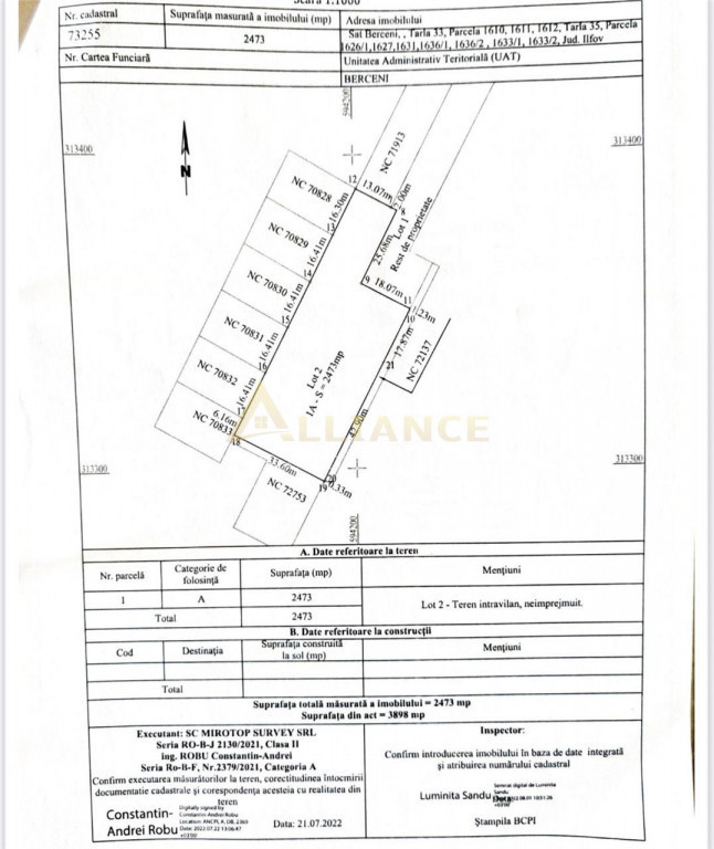 Teren 2473 mp Berceni | Autorizatie 9 case | Investitie exce