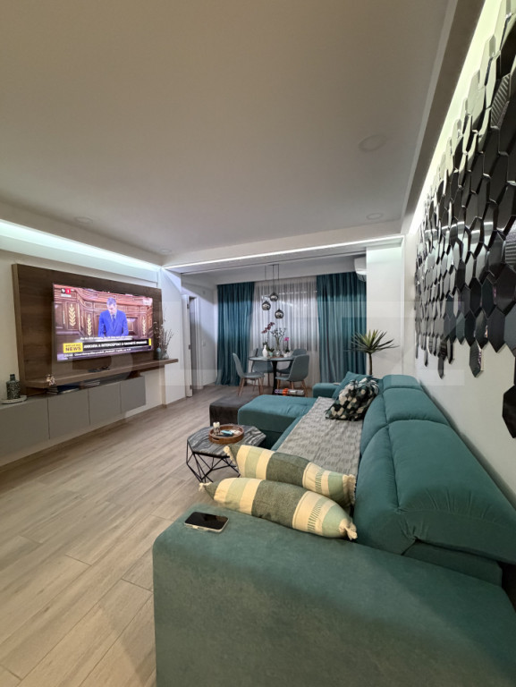 Apartament 3 camere, bloc nou, mobilat utilat, 71.9 mpu, G.