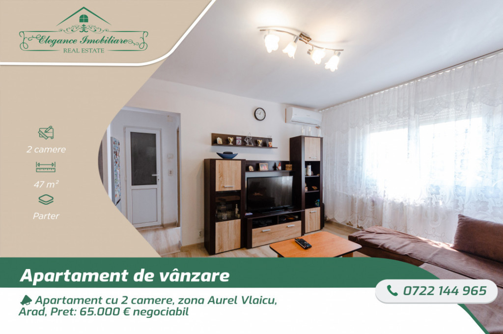 Apartament cu 2 camere, zona Aurel Vlaicu, Arad