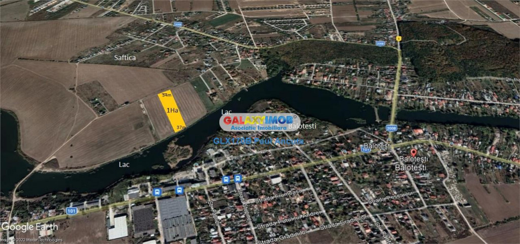 Teren Lac Balotesti 1 ha lotizat 14 loturi casa utilitati