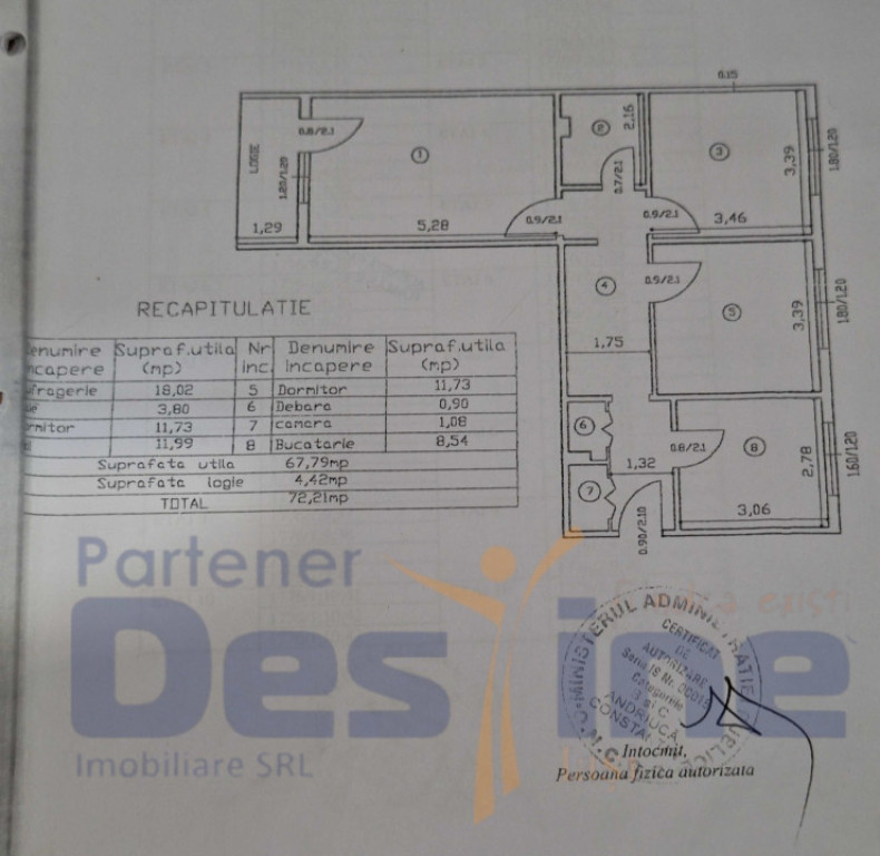 Apartament 3 camere Decomandat, 72 mp, Zona MIRCEA CEL BATRA