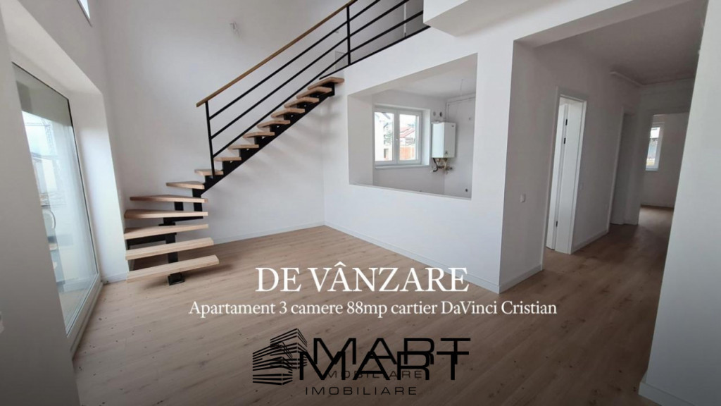 Apartament 3 camere 88mp la cheie cartier DaVinci
