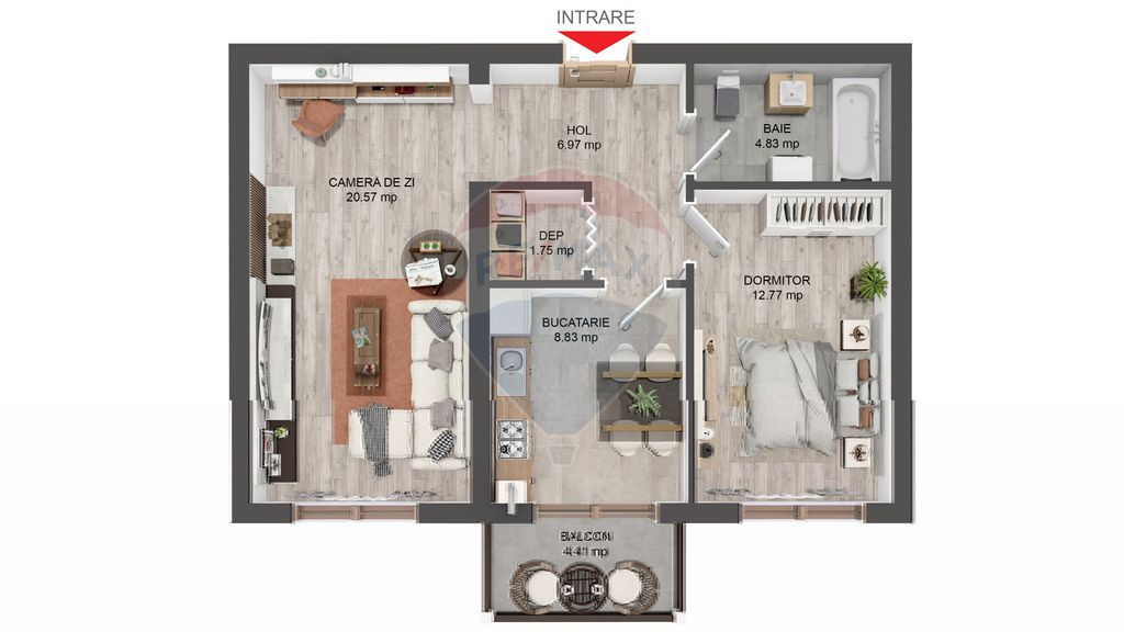 Apartament NOU LA CHEIE cu 2 camere de vânzare