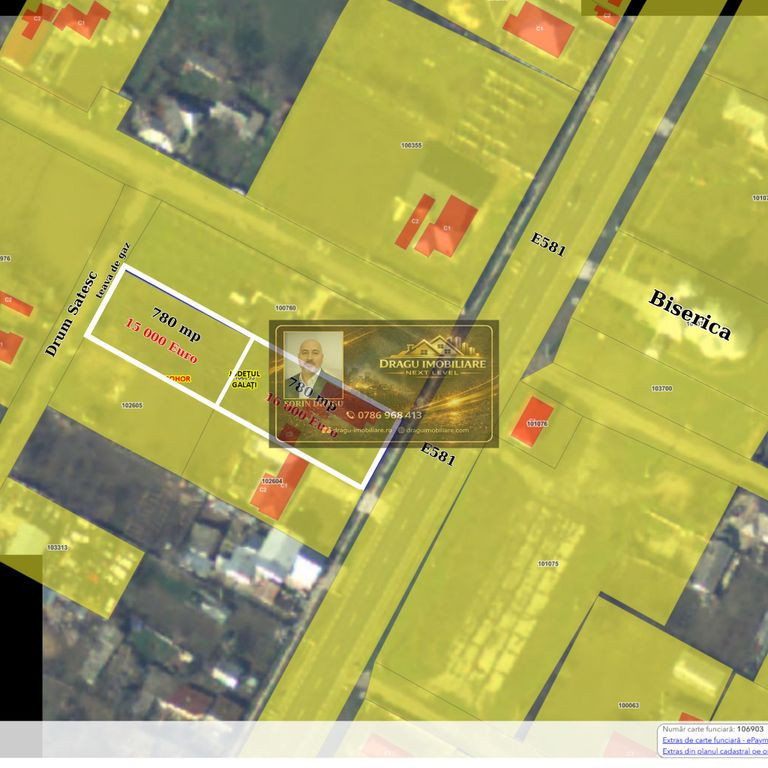 Teren 780 mp/ Berheci, Jud. Galati/ la DN Tecuci-Barlad