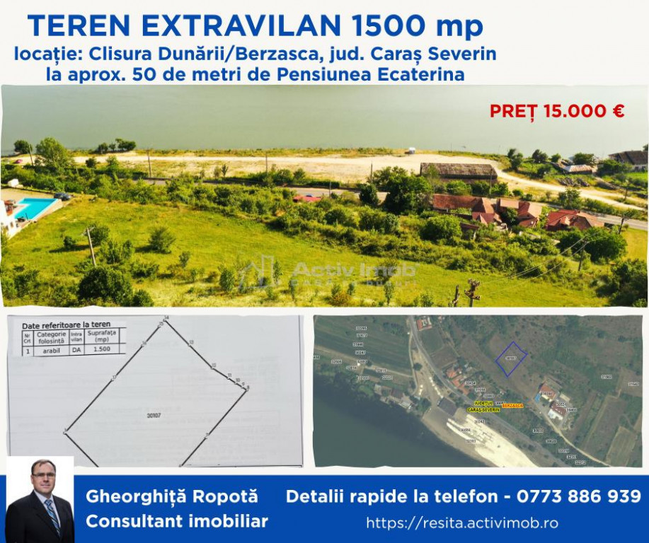 TEREN INTRAVILAN S-1500mp - Berzasca, jud. CS