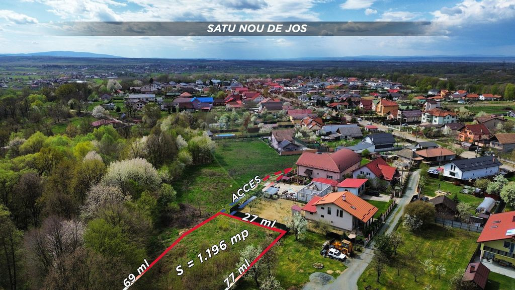 Teren 1,200mp si 400m2 cota drum Satu Nou de Jos / Strada...