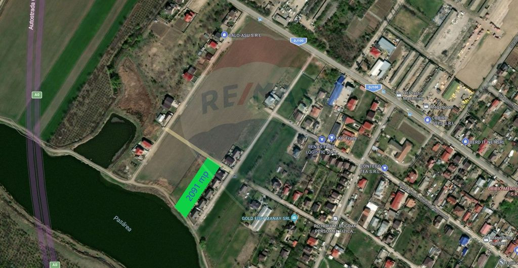 Teren intravilan 2.091 mp cu deschidere la lac – Afumați