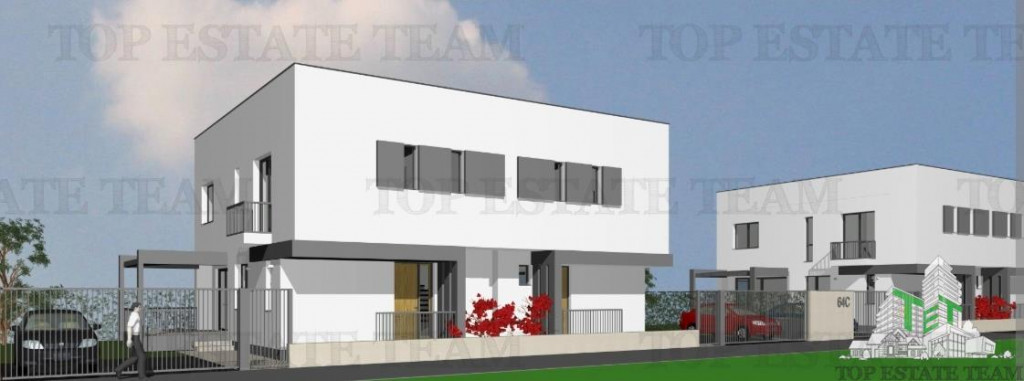 Vila individuala cuplata, in complex rezidential modern, cu
