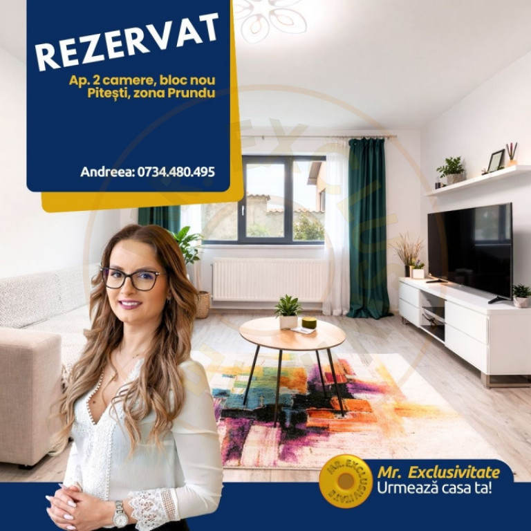 Apartament 2 camere Pitești -Prundu- bloc 2019-0% comision