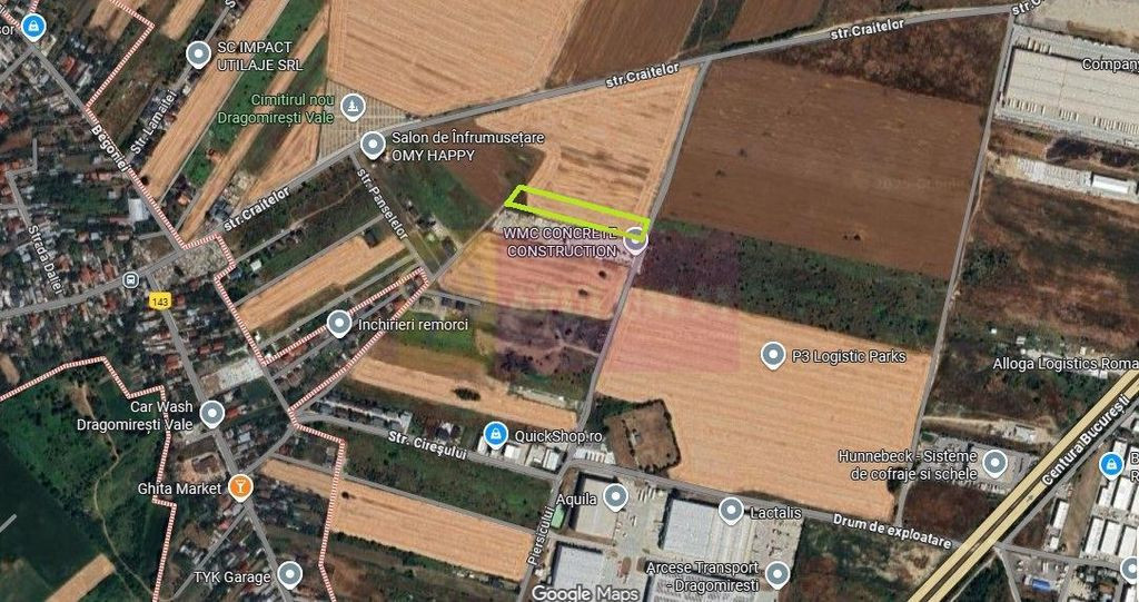 Dragomiresti-Vale, lângă Șoseaua de Centură, pretabil...