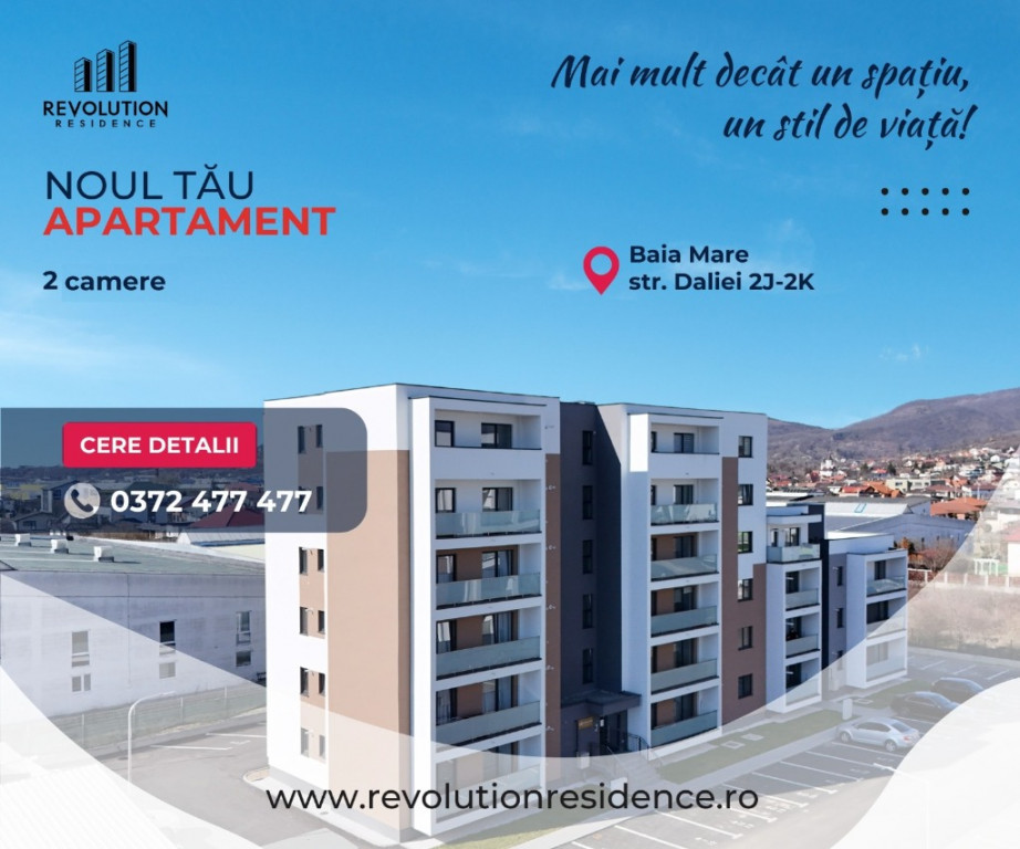NEW!COMISION 0% -Apartament finisat cu 2 camere - Daliei 2J, Baia Mare