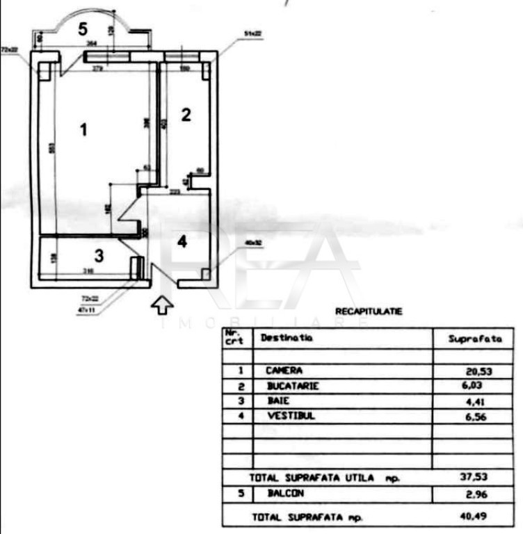 Garsonieră Vitan Mall decomandată, et. 5, an 1990, metrou,