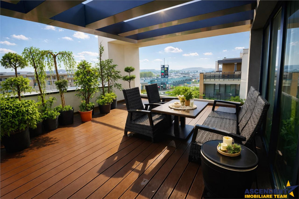 Penthouse Qualis Tractorul Brasov,terasa panoramica,3 balcoa