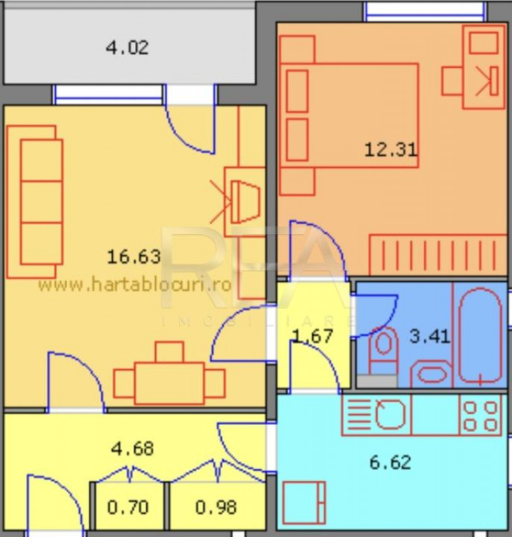 2 camere, 6/10, anvelopat, 51 mp- Drumul Taberei