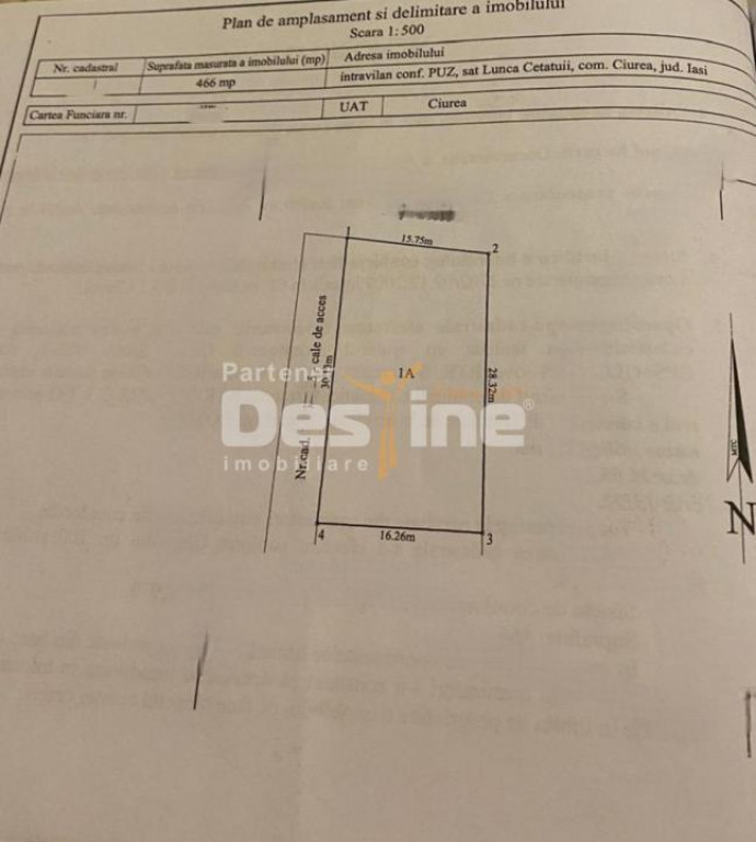 Comision 0% Teren intravilan 944 mp, Lunca Cetatuii