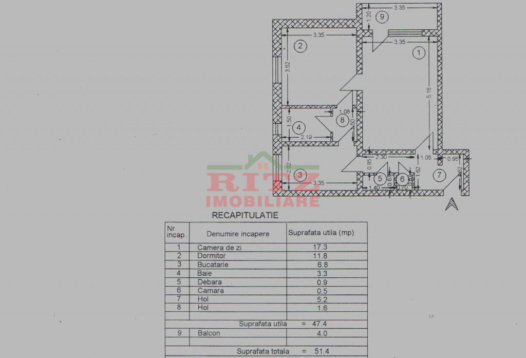 Nou! Ap. 2 cam., S=52 mp, et. 7, Zona ACR!