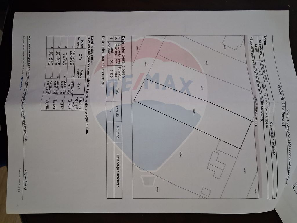 Teren 1,439mp Santaul Mare / Strada principala