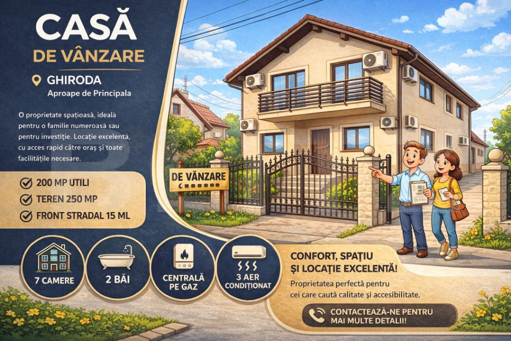 Casa de vanzare Ghiroda aproape de principala 200mp utili