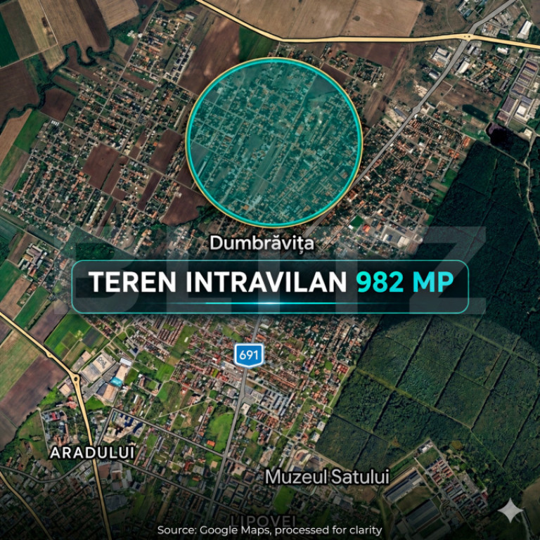 OPORTUNITATE! TEREN INTRAVILAN DUMBRAVIȚA!