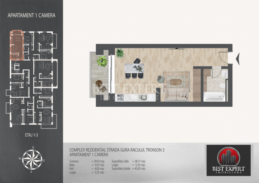 Garsoniera Ideal Investitie -7 minute metrou N.Teclu