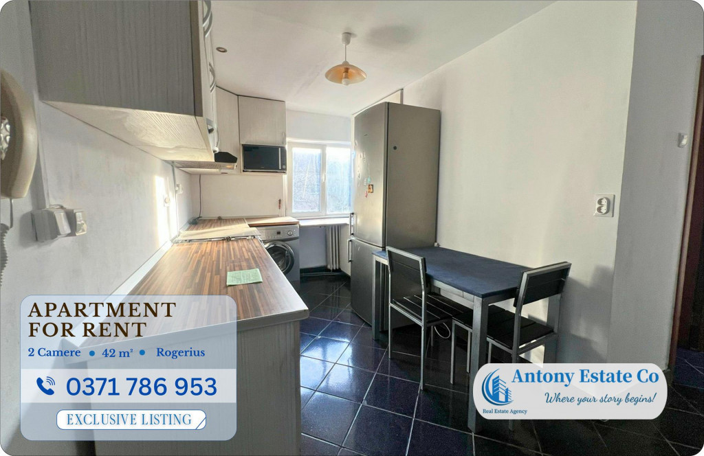 Apartament de inchiriat, tip X, 2 camere decomandat, Rogeriu
