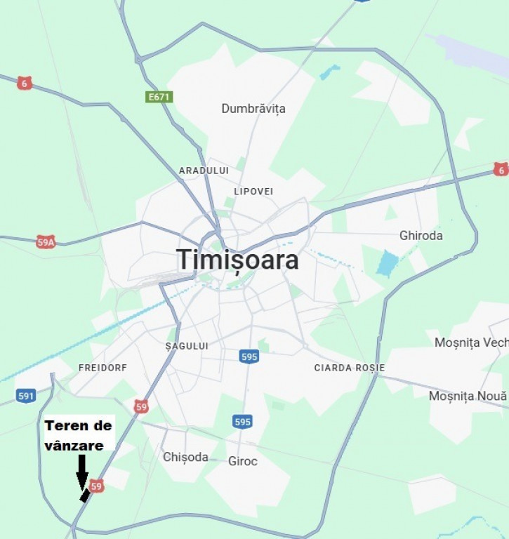 Teren industrial Timisoara-Calea Sagului, acces direct DN59 - 17000mp