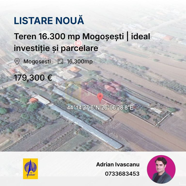 Teren 16.300 mp Mogoșești | ideal investiție și parce...