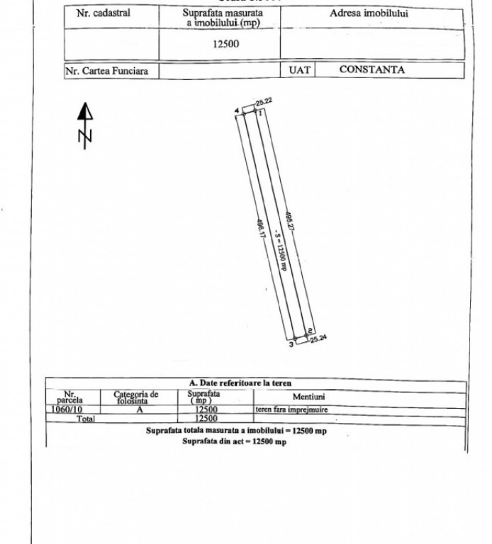 Teren de vânzare situat în zona Sere – Heliport, Constan