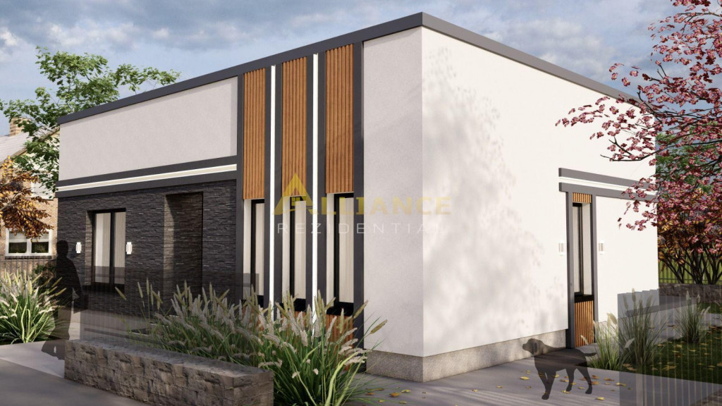 Casa individuala parter - 4 camere 2 bai - teren 309mp