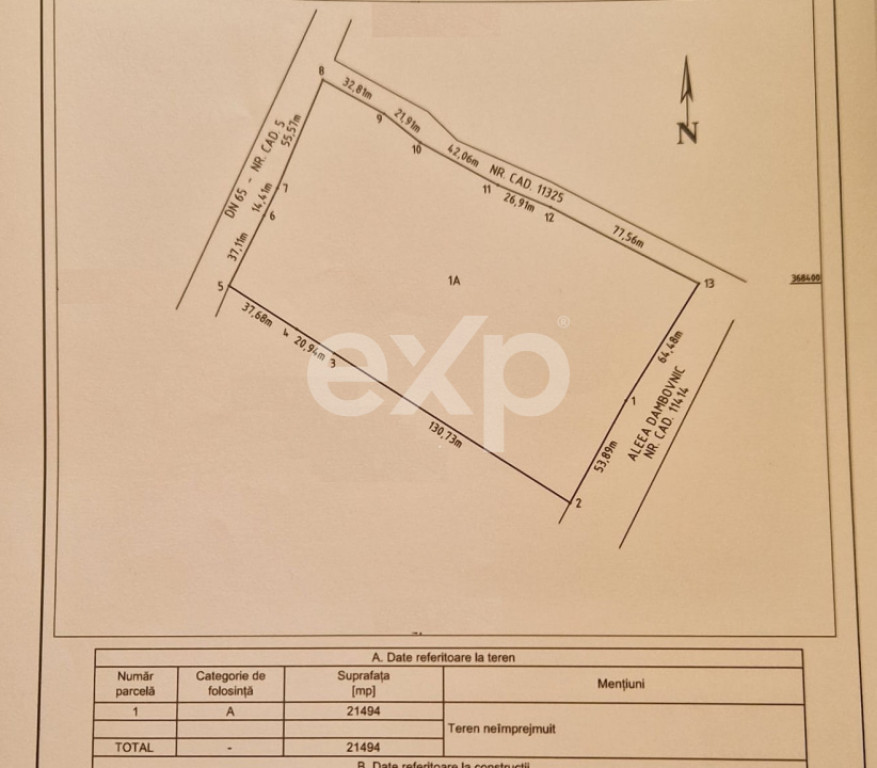 ALBOTA | Teren intravilan 21.494 mp | Deschidere DN5 – 107
