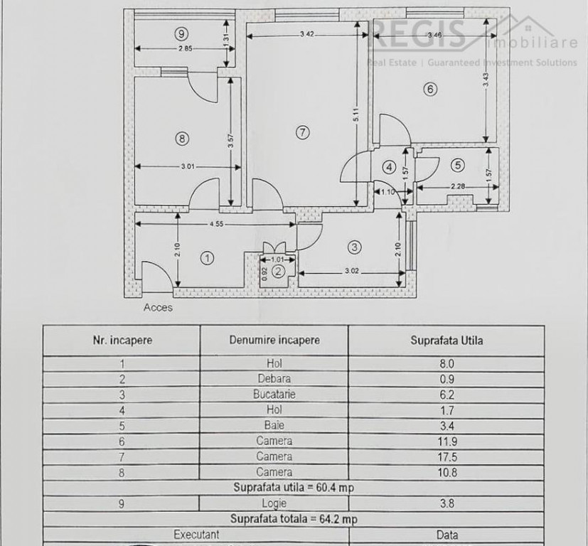 Apartament 3 camere luminos cu boxa Calea Bucuresti