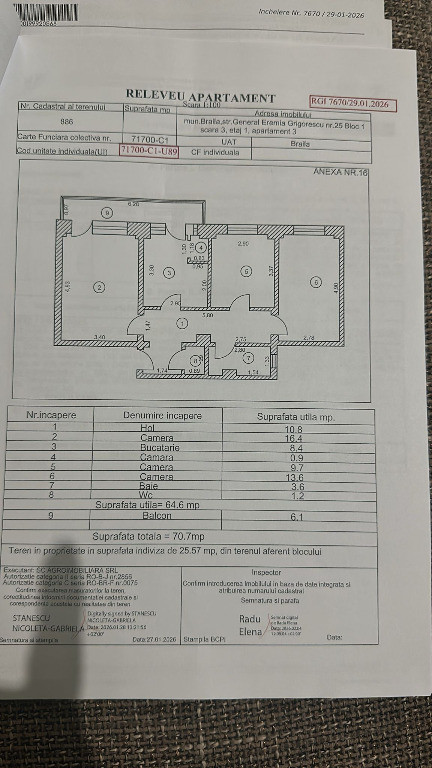 Vand apartament 3 camere Braila zona Garii