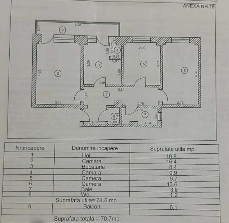 Etaj 1 - Apartament 3 camere Garii, suprafata 70mp.