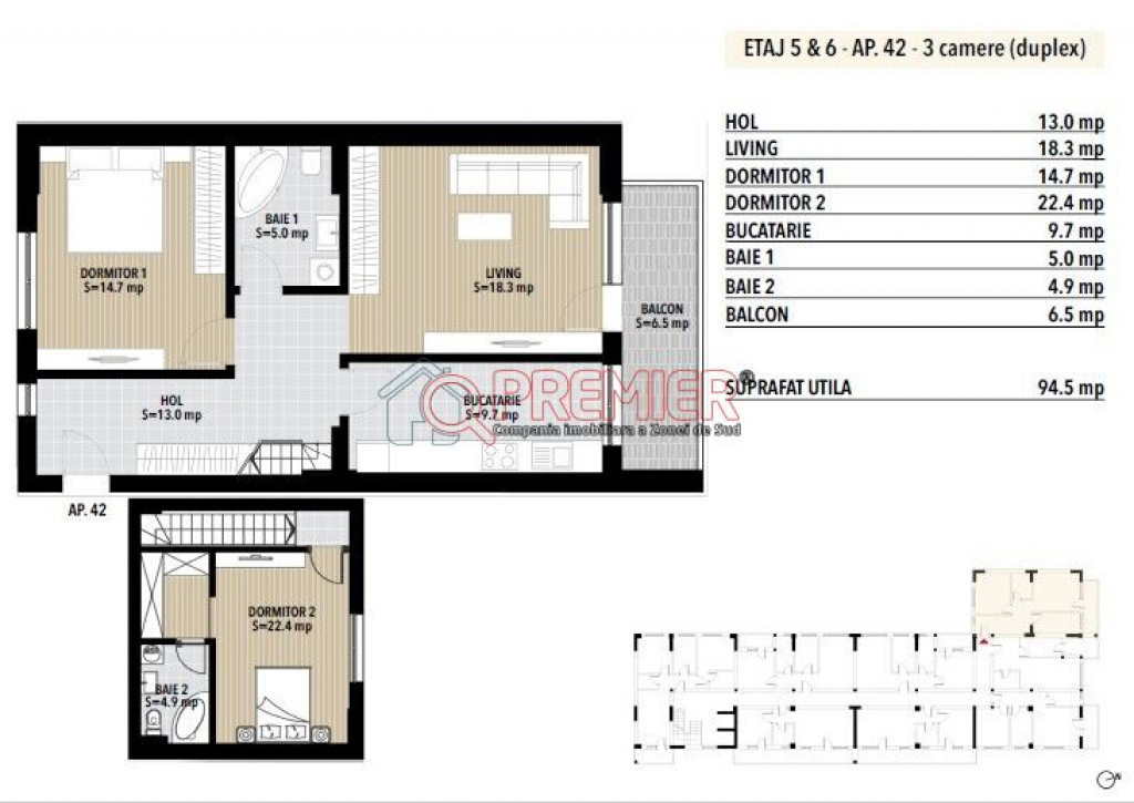 Apartament 3 camere UNICAT - TIP DUPLEX - Sector 4
