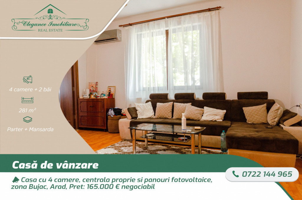 Casa cu 4 camere, centrala proprie si panouri fotovoltaice,
